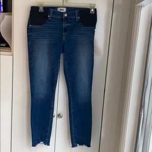 Paige Maternity Jeans with Fringe bottoms